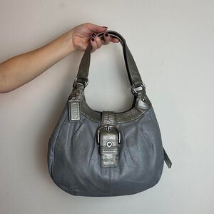 Coach Vintage Y2K Soho Grey Leather Hobo Shoulder Bag
